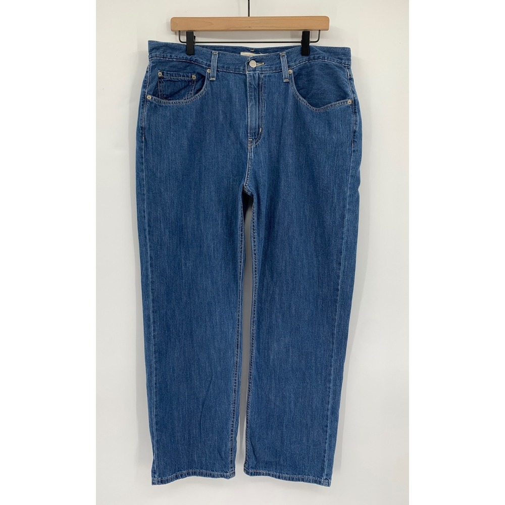 Levis Wide Leg Jeans Womens 33 Blue Low Pro Straight Lightweight Denim Pants